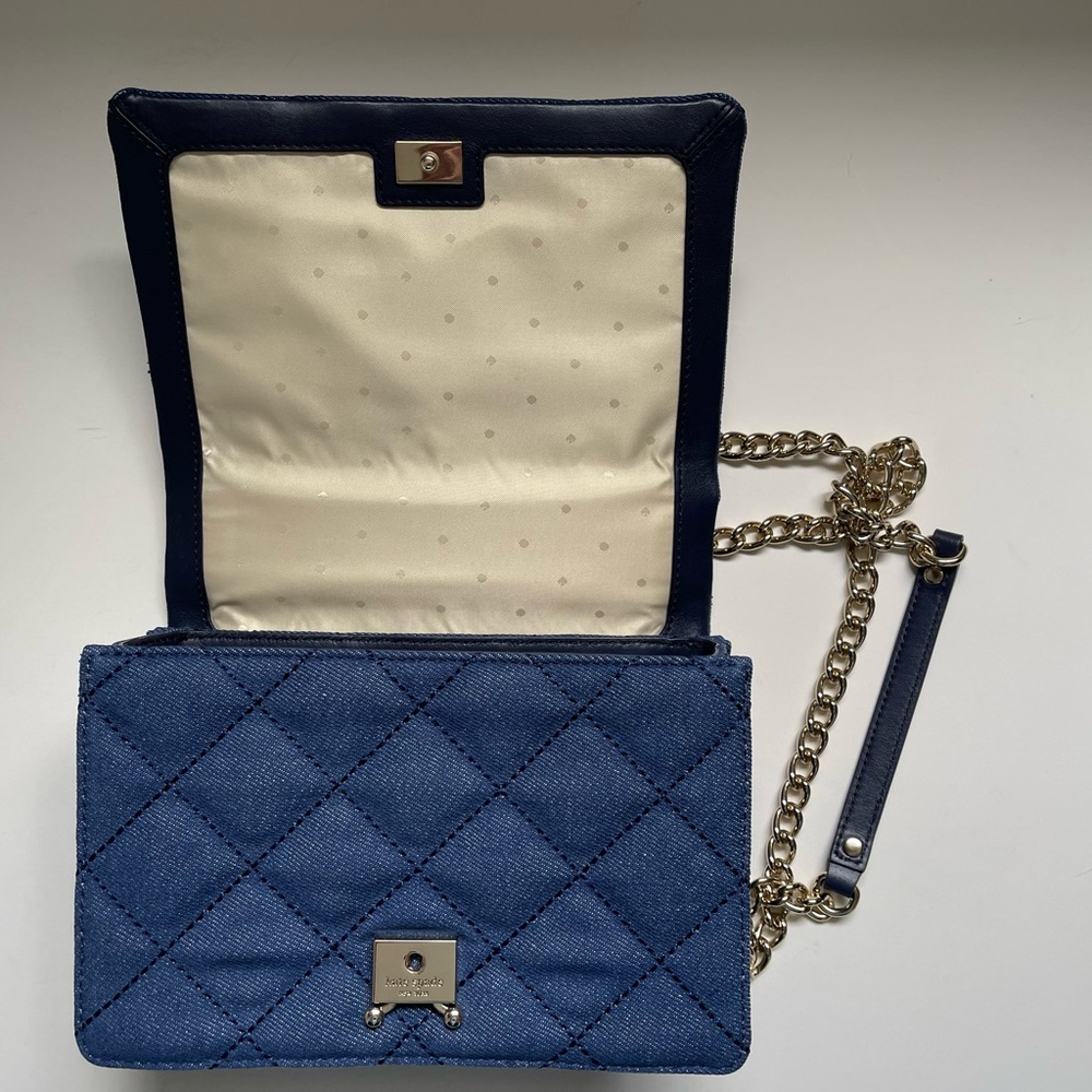 Kate Spade Emerson Place quilted denim vivenna handbag - Picture 11 of 14